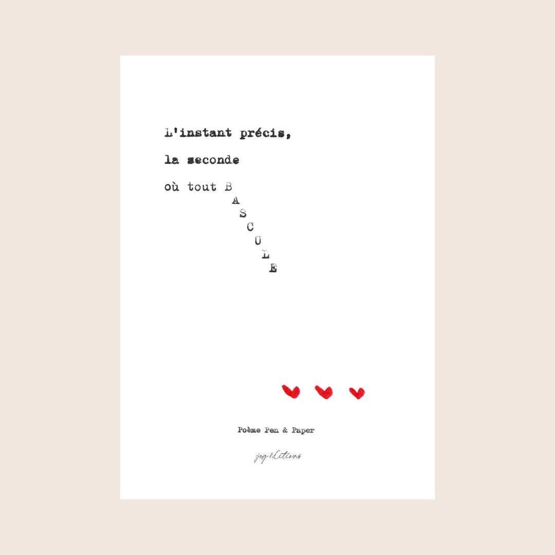 Carte postale - Mots doux - Poeme, Pen & Paper