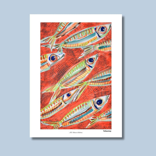 Affiche - Les poissons rouges - FafaComey