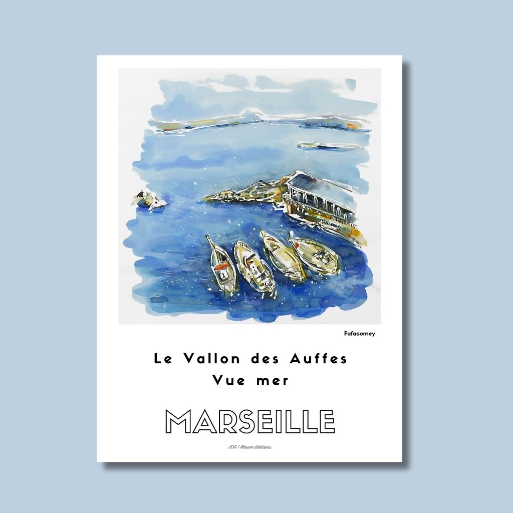 Affiche - Le Vallon des Auffes Vue Mer - FafaComey